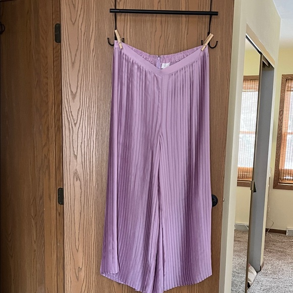 Mauve Sz 1X Pull-On Pleated Wide-Leg Pants - Picture 4 of 5